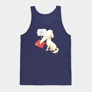 Borzoi Dog Holding a Love Letter Tank Top